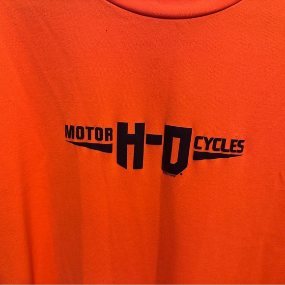 Harley Davidson Men’s Orange Sleeveless Muscle Shirt Dri-Fit Sz 3XL - Picture 2 of 8